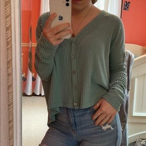 Women’s Blue V-neck Sweater